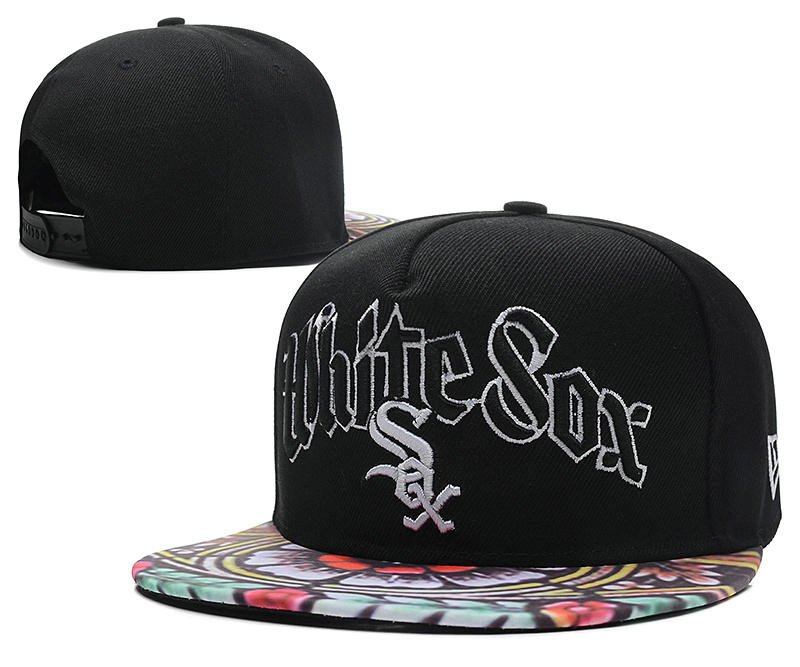 Chicago White Sox Black Snapback Hat DF 0613